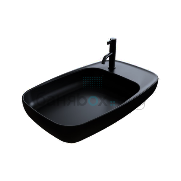 CERASTYLE NOVA 70 черна мивка върху плот със скрит сифон 