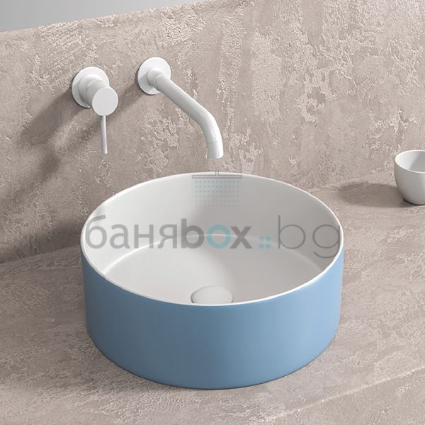 KARAG BLUE мивка за баня върху плот, син мат 