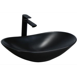 REA ROYAL 62 асиметрична мивка върху плот, черен мат