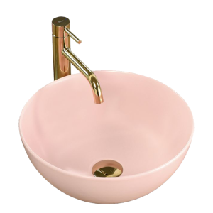 REA STELLA CORAL 36 розова мивка върху плот, купа