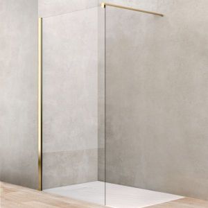KARAG WALKIN 1 ORO стъклен параван за баня със златен профил и държач 