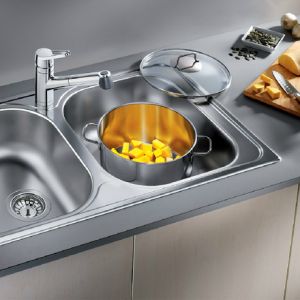 BLANCO TIPO 8 COMPACT стоманена кухненска мивка с две корита 